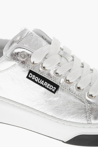 Sneakers Basse in Pelle Metallizzata 