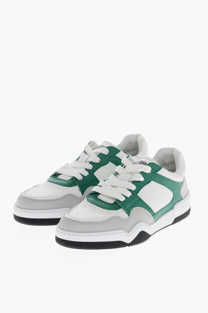 Pebbled Leather Low-Top Sneakers SPIKER