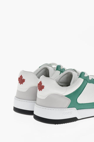 Pebbled Leather Low-Top Sneakers SPIKER