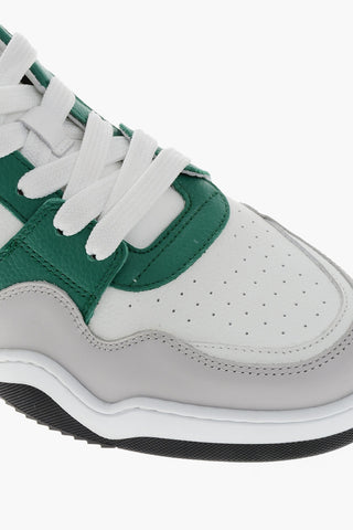 Pebbled Leather Low-Top Sneakers SPIKER