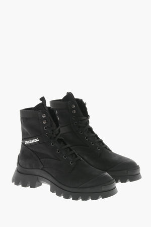 단색 워커 부츠 대비 로고