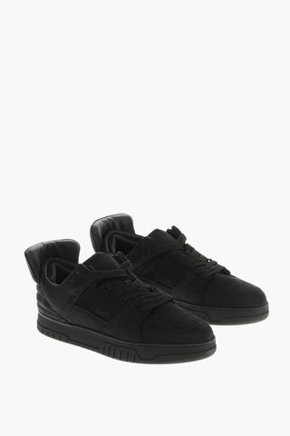 Sneakers Basse in Nabuk a Tinta Unita