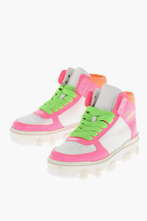 ICON High-Top Color-Block Leather Sneakers
