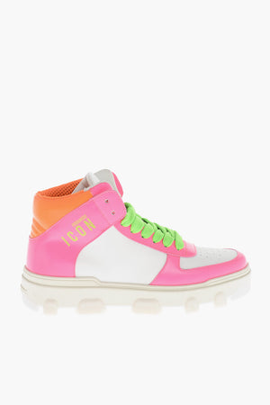 ICON High-Sneaker aus Color-Block-Leder