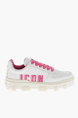 ICON Low-Sneaker BASKET aus Leder mit logoprägierter Sohle und kontrastierenden Details