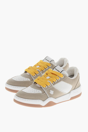 Sneakers Basse SPIKER in Pelle Martellata e Tessuto con Lacci a Contrasto