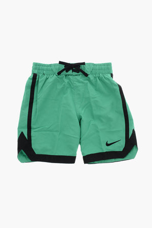 Boxer Swim Trunks Solid-Color 7 VOLLEY with Contrasting Side Stripes
