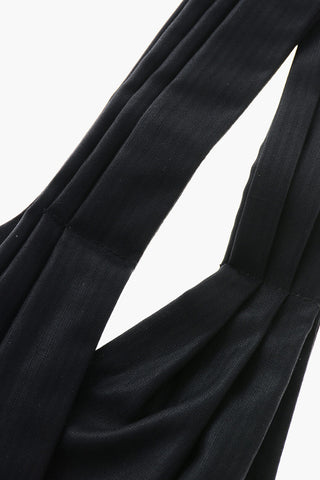 Ascot-Krawatte aus Wolle und Seide Uni mit Ton-in-Ton-Streifen