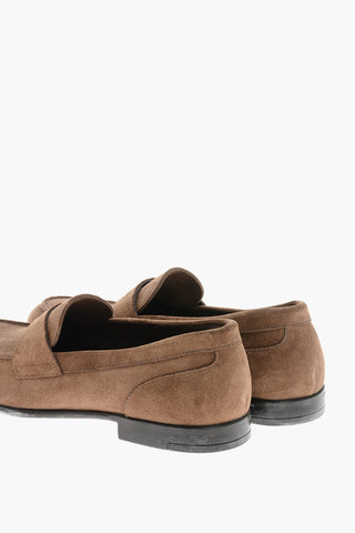 Leather Suede Loafers With Rubber Soles