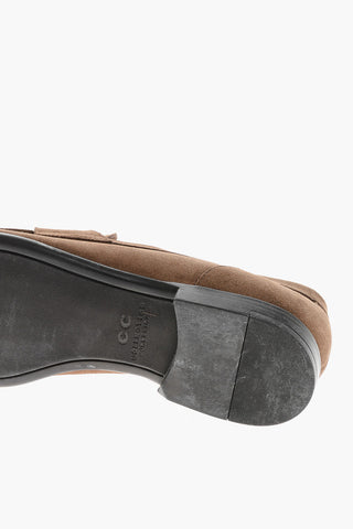 Leather Suede Loafers With Rubber Soles