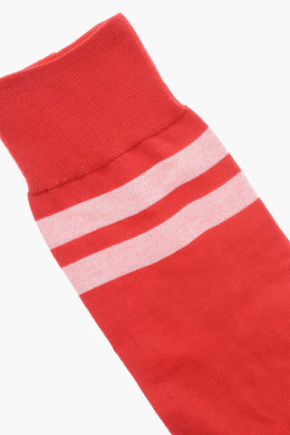 Calzini Lunghi in Cotone e Nylon con Dettaglio a Contrasto