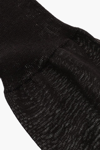 Lange Baumwollsocken in Uni mit kontrastierendem Logo
