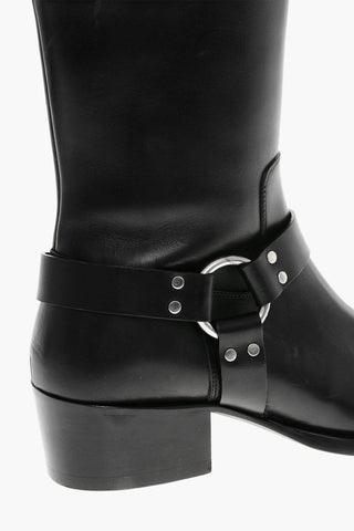 Stivaletti in Pelle con Dettaglio in Metallo