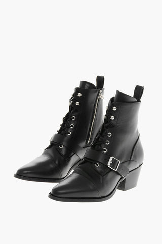 Leather Biker Ankle Boots KATY with 5.5cm Heel