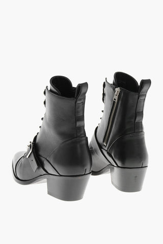 Leather Biker Ankle Boots KATY with 5.5cm Heel
