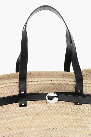Tote aus Palmblatt mit Lederdetails