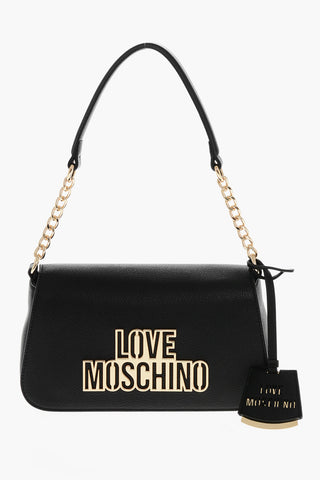 LOVE Schultertasche aus Veganleder mit geprägtem Logo
