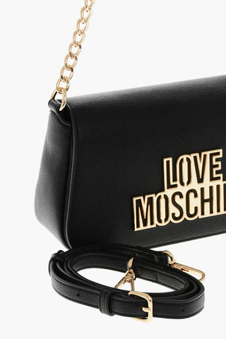 LOVE Borsa a Spalla in Pelle Vegan con Logo in Rilievo