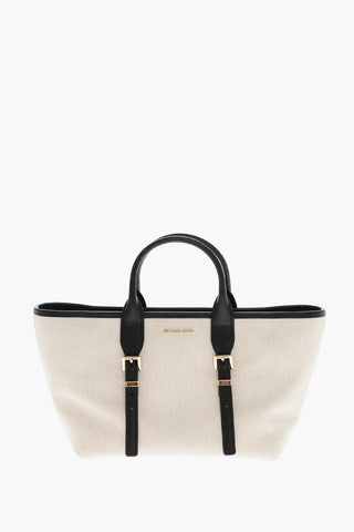 MICHAEL Fabric Tote Bag with Leather Trim