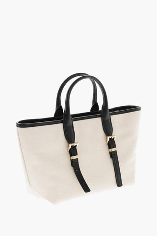 MICHAEL Fabric Tote Bag with Leather Trim