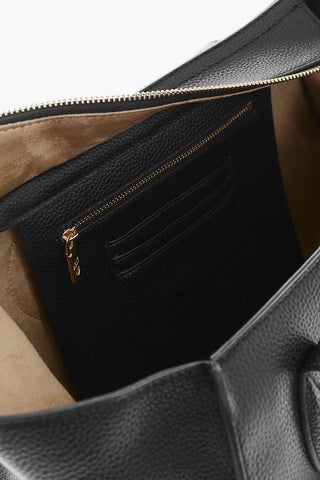 LOVE Textured Faux Leather Tote Bag with Chain