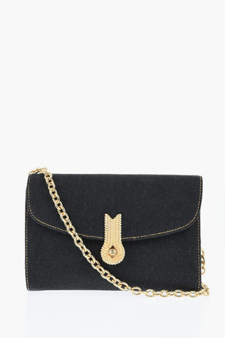 Borsa a Spalla QUEEN MID in Denim con Tracolla Chain