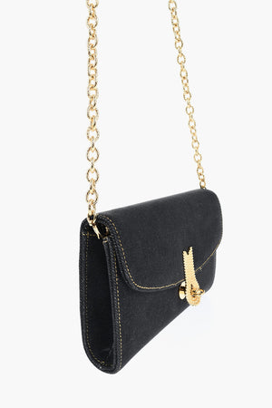 Denim Shoulder Bag QUEEN MID with Chain Strap