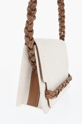Borsa a Tracolla TRECCIA in Canvas con Tracolla in Pelle