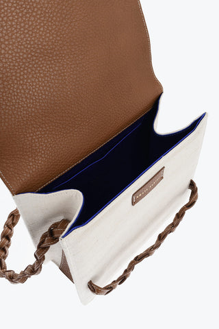 Borsa a Tracolla TRECCIA in Canvas con Tracolla in Pelle