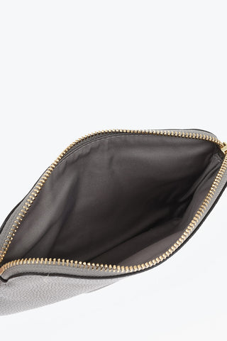 Hammered Leather Clutch with Wrist Strap