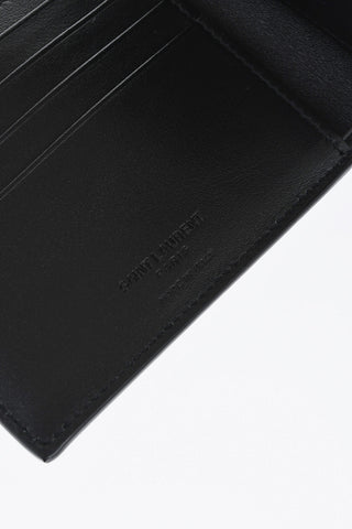 Brushed Leather Bifold Wallet with Embossed Logo