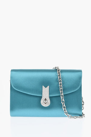 Satin Shoulder Bag QUEEN MID with Chain Strap