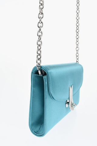 Borsa a Spalla QUEEN MID in Satin con Tracolla Chain