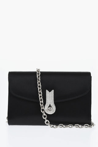 Borsa a Spalla QUEEN MID in Satin con Tracolla Chain