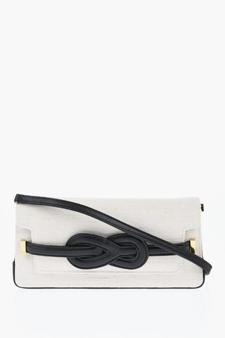 Canvas Shoulder Bag NODO with Leather Detail