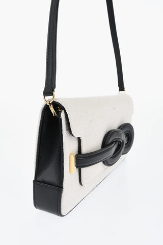 Borsa a Spalla NODO in Canvas con Dettaglio in Pelle
