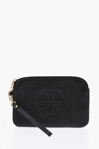 Pochette in Pelle Martellata con Cinturino al Polso