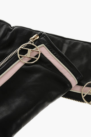 Lange Lederhandschuhe mit Reißverschluss