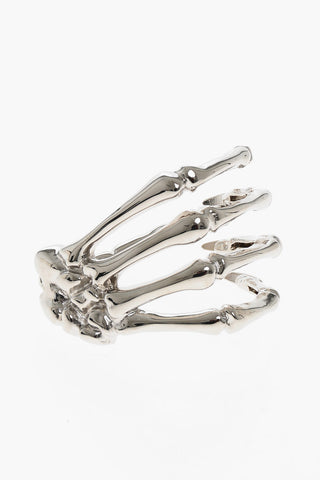 Bracciale SKELETON HAND in Metallo Lucido con Dettagli Impreziositi da Strass