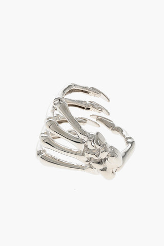 Bracciale SKELETON HAND in Metallo Lucido con Dettagli Impreziositi da Strass