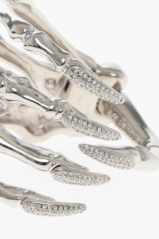 Bracciale SKELETON HAND in Metallo Lucido con Dettagli Impreziositi da Strass