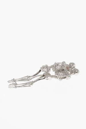 Brooch KISSING SKELETON in Silver-Tone Metal