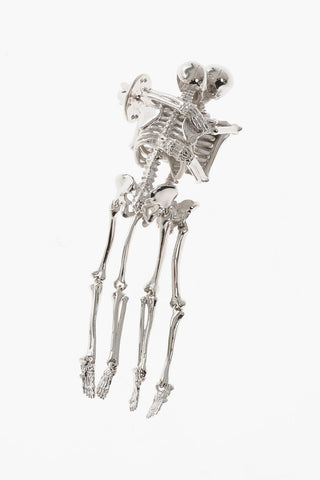 브로치 KISSING SKELETON 실버 도금 메탈