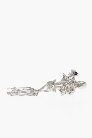 Brooch KISSING SKELETON in Silver-Tone Metal