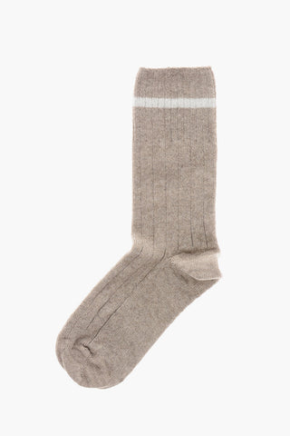 Calzini Lunghi in Misto Cashmere con Monogram Tono su Tono