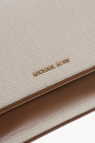 MICHAEL Schultertasche aus Stoff mit Lederbesatz