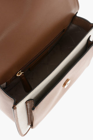 MICHAEL Schultertasche aus Stoff mit Lederbesatz
