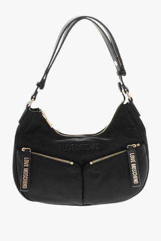 LOVE Fabric Hobo Bag with Golden Effcet Details