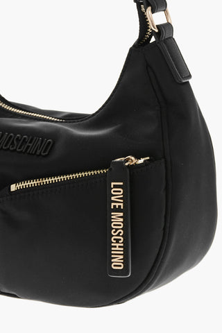 LOVE Fabric Hobo Bag with Golden Effcet Details