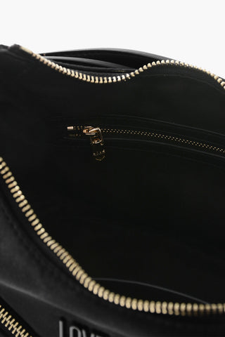 LOVE Fabric Hobo Bag with Golden Effcet Details